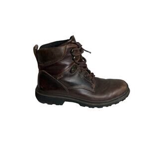 Ecco Men's Brown Rubber Tech Gore-Tex Boots Size 42 Rugged Workwear Hiking
